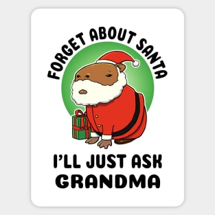 Forget about Santa I'll just ask Grandma Capybara Santa Sticker